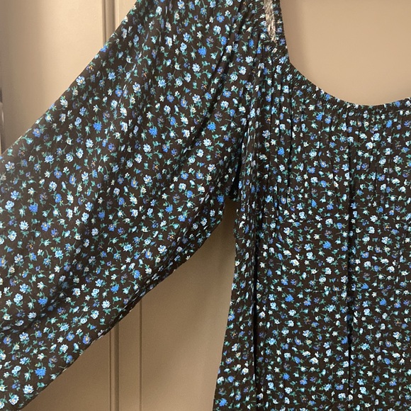 COPY - Blue Floral Print Maxi Dress - Picture 2 of 5